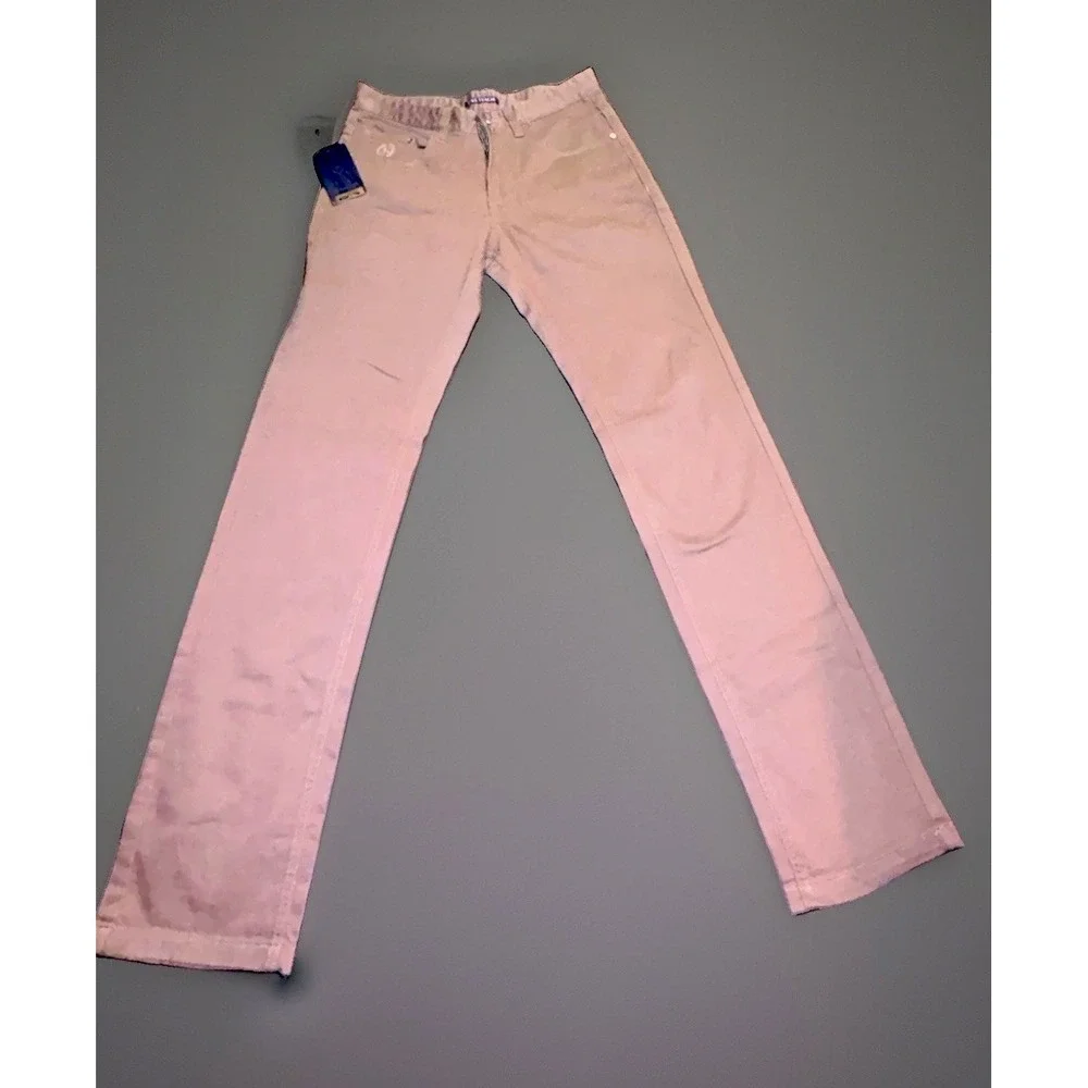 Royal Tag Men's Gray Stretch Chino Pants Regular Fit Straight Leg 30 Waist